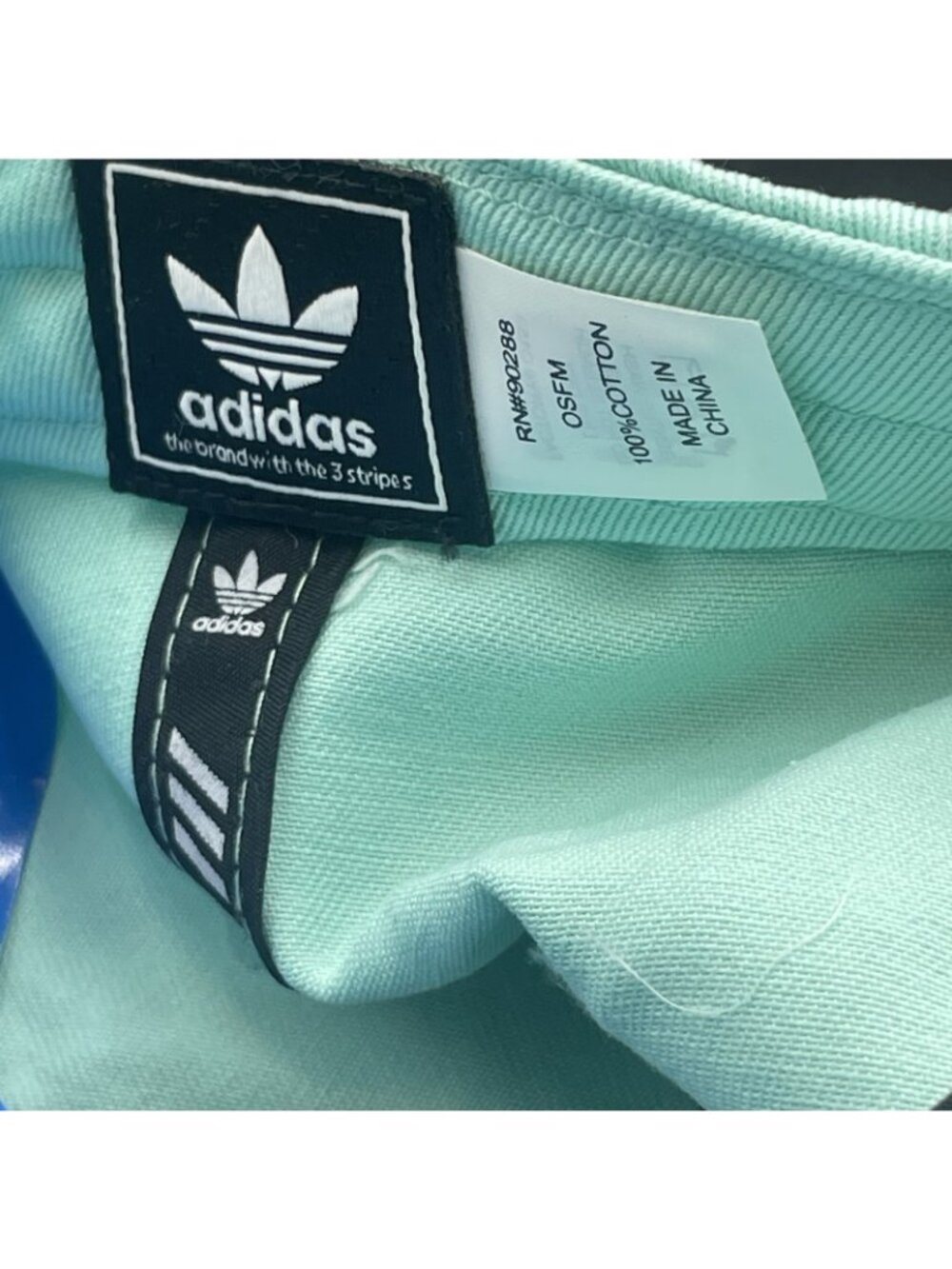 adidas Originals Strapback Relaxed Adjustable Cap Hat Women’s Mint Tres Foil New - Picture 5 of 6